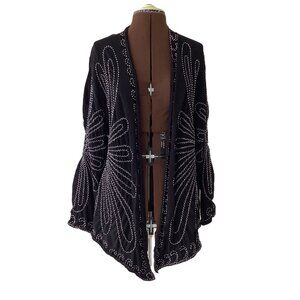 Large Floral Embroidered Cardigan